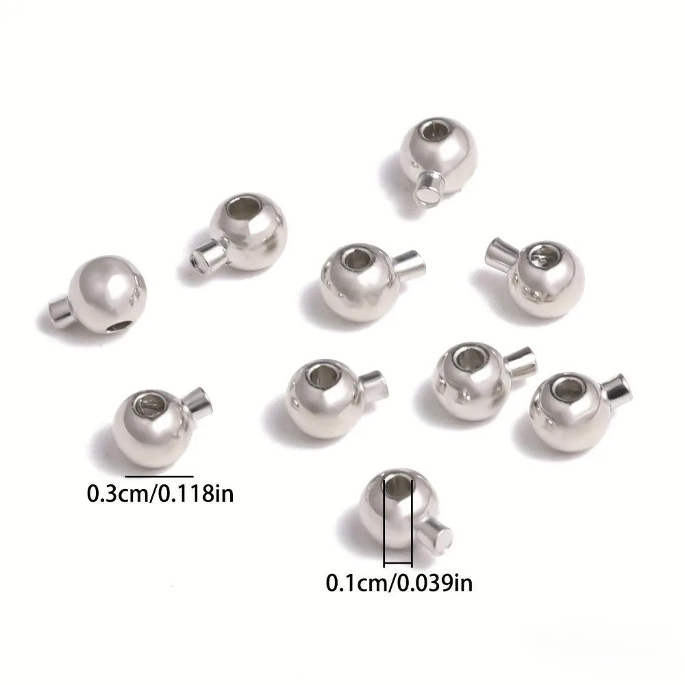 20pcs Adjustable Spring Stopper Beads, Metal Cord Lock Clasps for Jewelry Making Qme