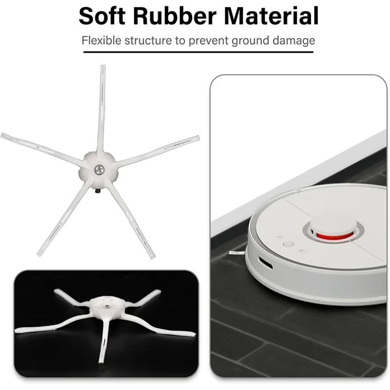 A02F-Side Brush For Roborock S7 Series S7 S7+ S7 MAXV Ultra S8 Pro Ultra S8 S8+ Q7 Max Q7 Max+ Q5 E2 E3 E4 S4 S5 S6 Parts Qme White
