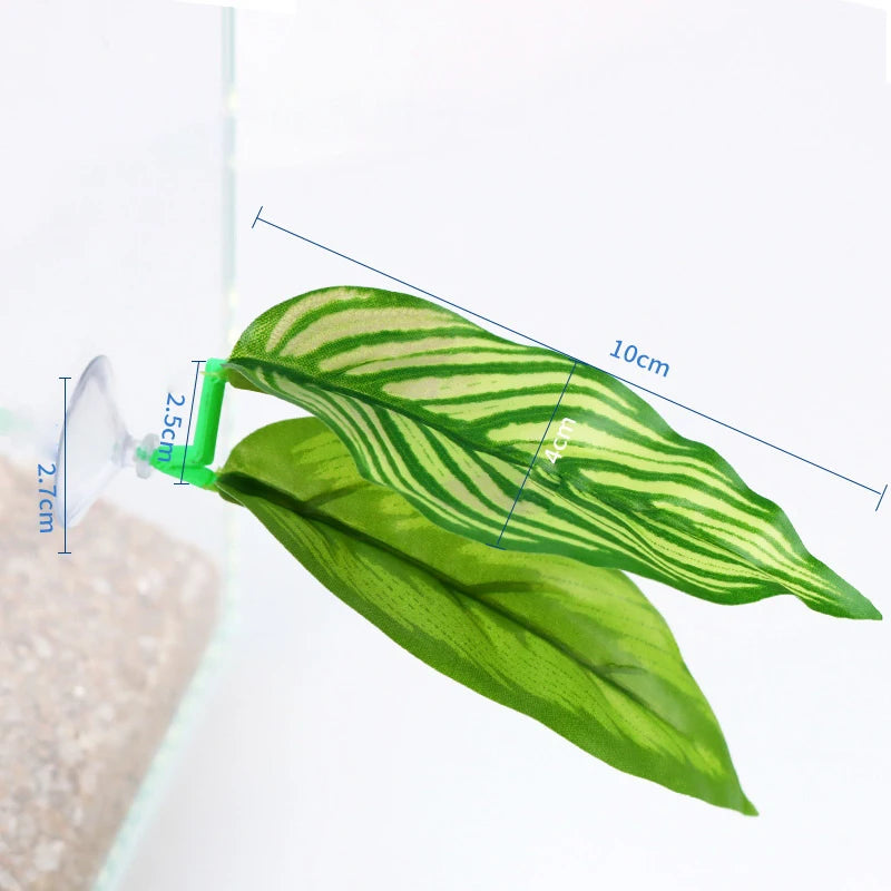 1 Pc Green Leaf Hammock For Betta Fish Stress-Reducing Aquarium-Safe Decor With Suction Cup For Fish Tank Fake Plants Decoration Qme A4