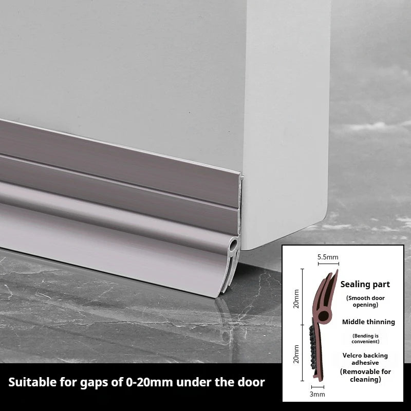 1-4pcs 93cm PVC Door Bottom Sealing Strip Waterproof and Wear-resistant Removable Wind and Dust Proof Door Gap Weather Strip Qme Grey 93cm 4pcs(Recommend)