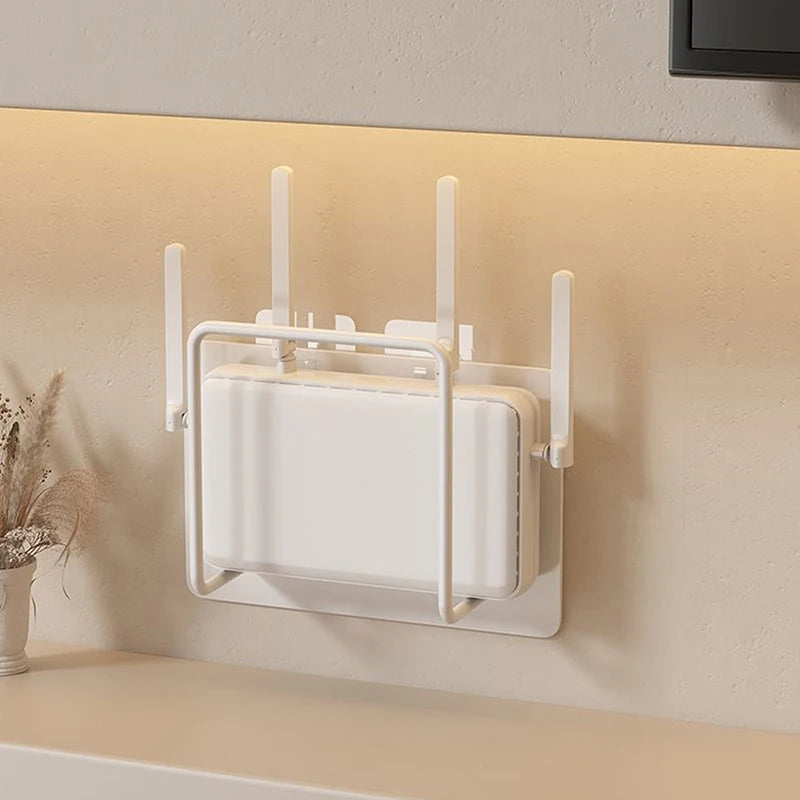 Wall-mounted Router Set-top Box Holder No-drill Multi-purpose Storage Qme