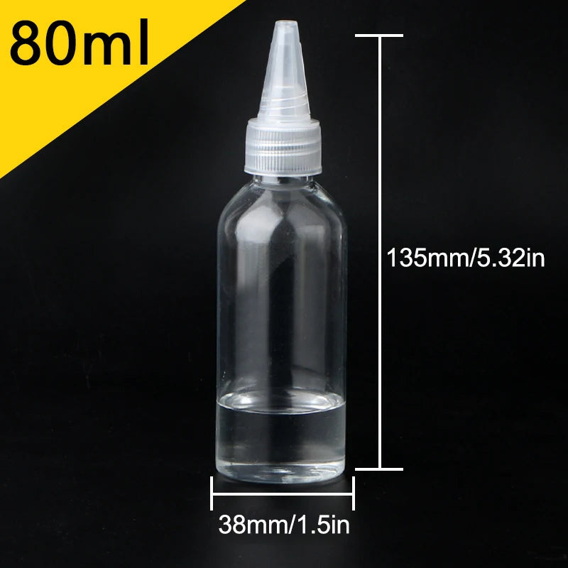 3 Transparent Refillable Dropper Bottles Plastic Squeeze Containers Qme 80ml