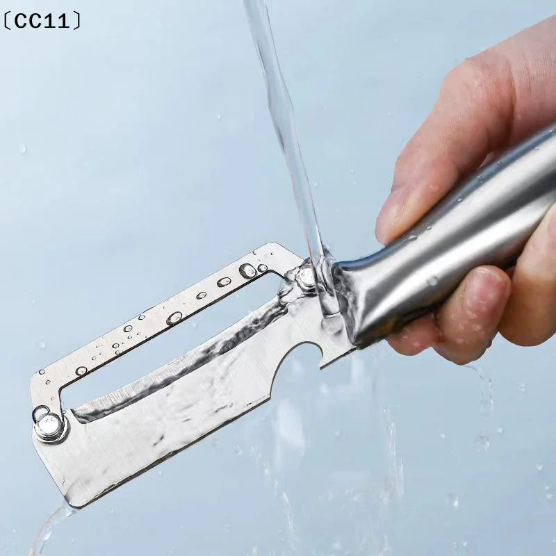 Stainless Steel Flat Edge Peeler Potato Slicer Knife Watermelon Melon Qme