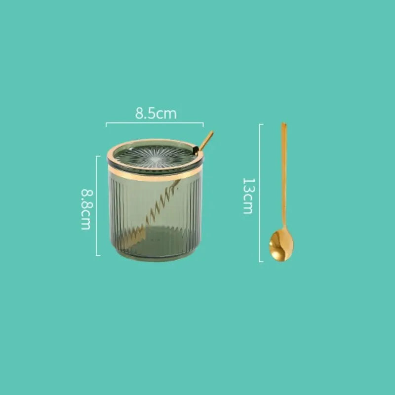 Seasoning Jar With Spoon Household Kitchen Exquisite Seasoning Bottle Storage Jar Qme