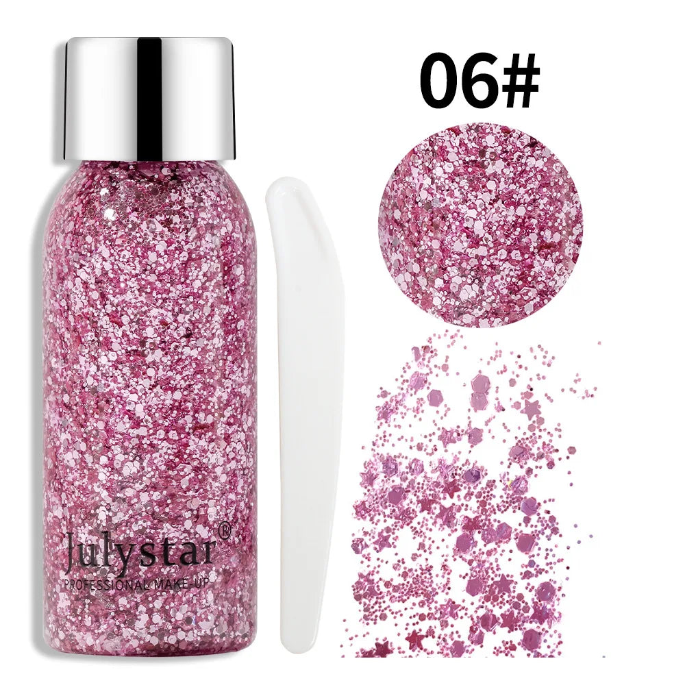 Body Glitter Gel Sequins Long Acting Face Eyes Hair Prom Party Qme July-LP-06