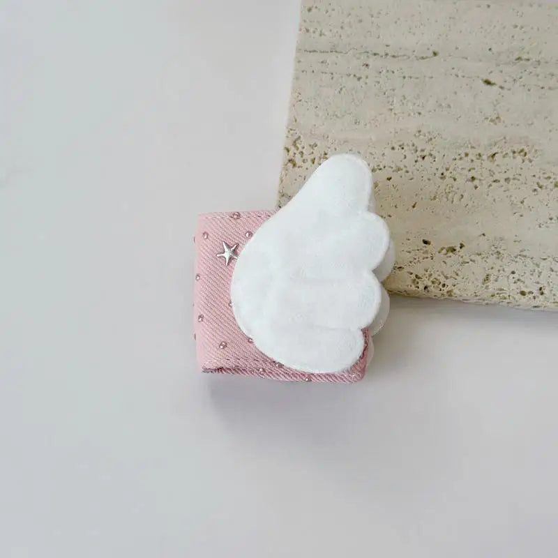 Sweet Angel Wing Fabric Data Cable Storage Clip Star Print Reusable Qme A1