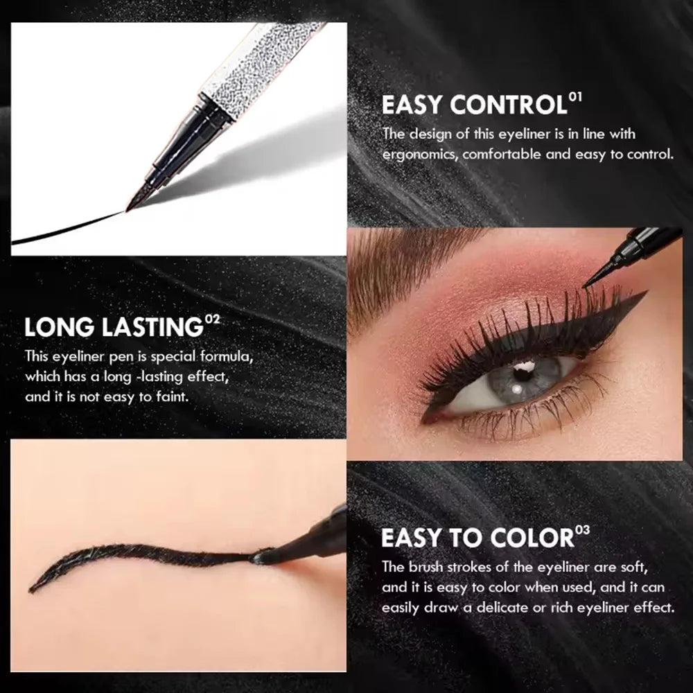 Starry Eyeliner Pen Waterproof Smudge-proof Quick-dry Long-lasting Qme