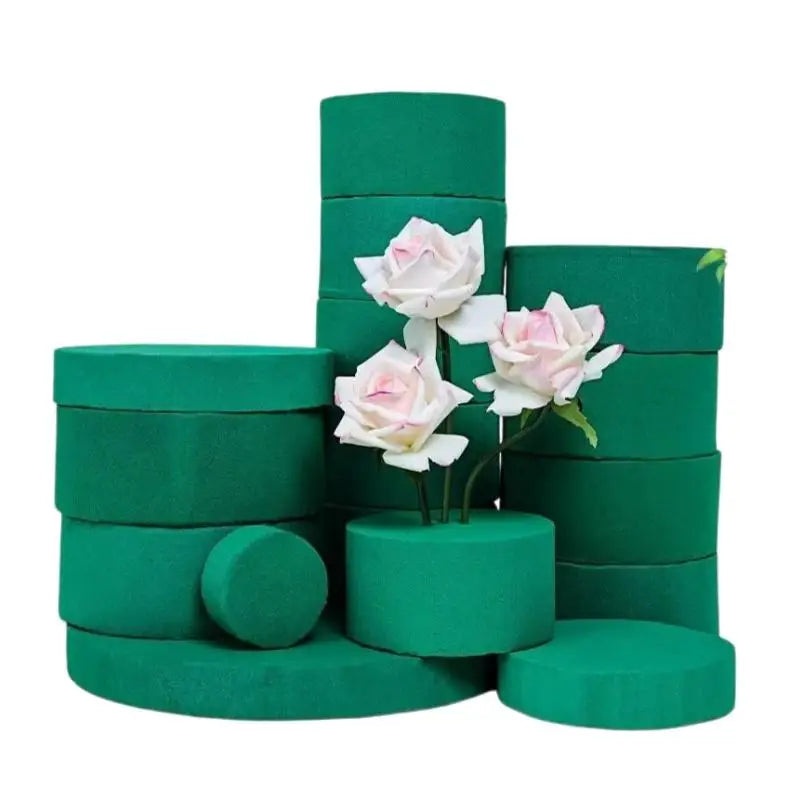 5/10Pcs DIY Fresh Artificial Flowers Wet Dry Florist Foam Bricks Green Round Floral Foam Blocks Wedding Praty Flower Decor Qme