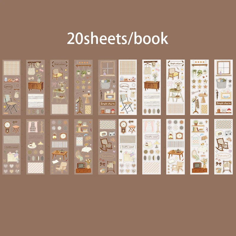 Fresh & Healing Die-Cut Sticker Book, Journaling, Toppa Decoration & Gift Wrapping, Highly Compatible for Multiple Scenes Qme D