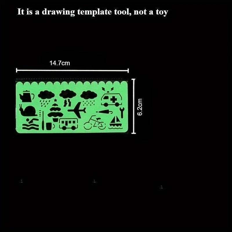 Plastic Drawing Stencils Set Plastic Ruler Animals Painting Templates Colorful Drawing Scale Template DIY Crafts Set Qme
