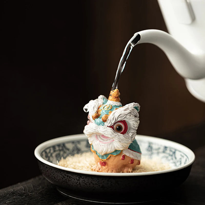 Lucky Doll Color-changing Tea Pet Lion Dance Auspicious Table Qme