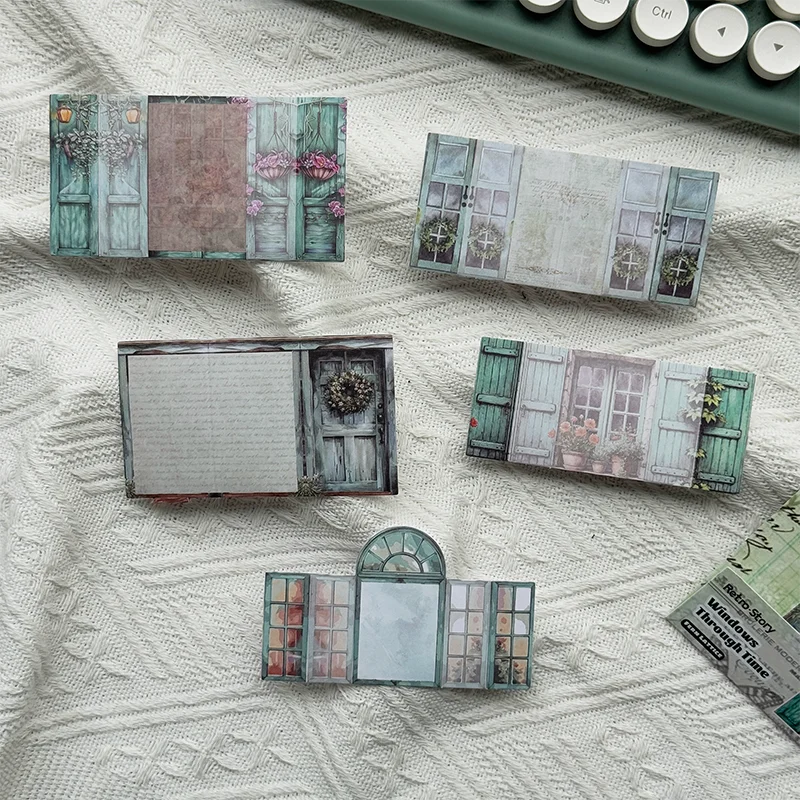 1pack Handbook Material Stickers Collection Light Vintage Window Organs 10pcs Per Pack Door and Window Themed Time1pack/2p Qme D