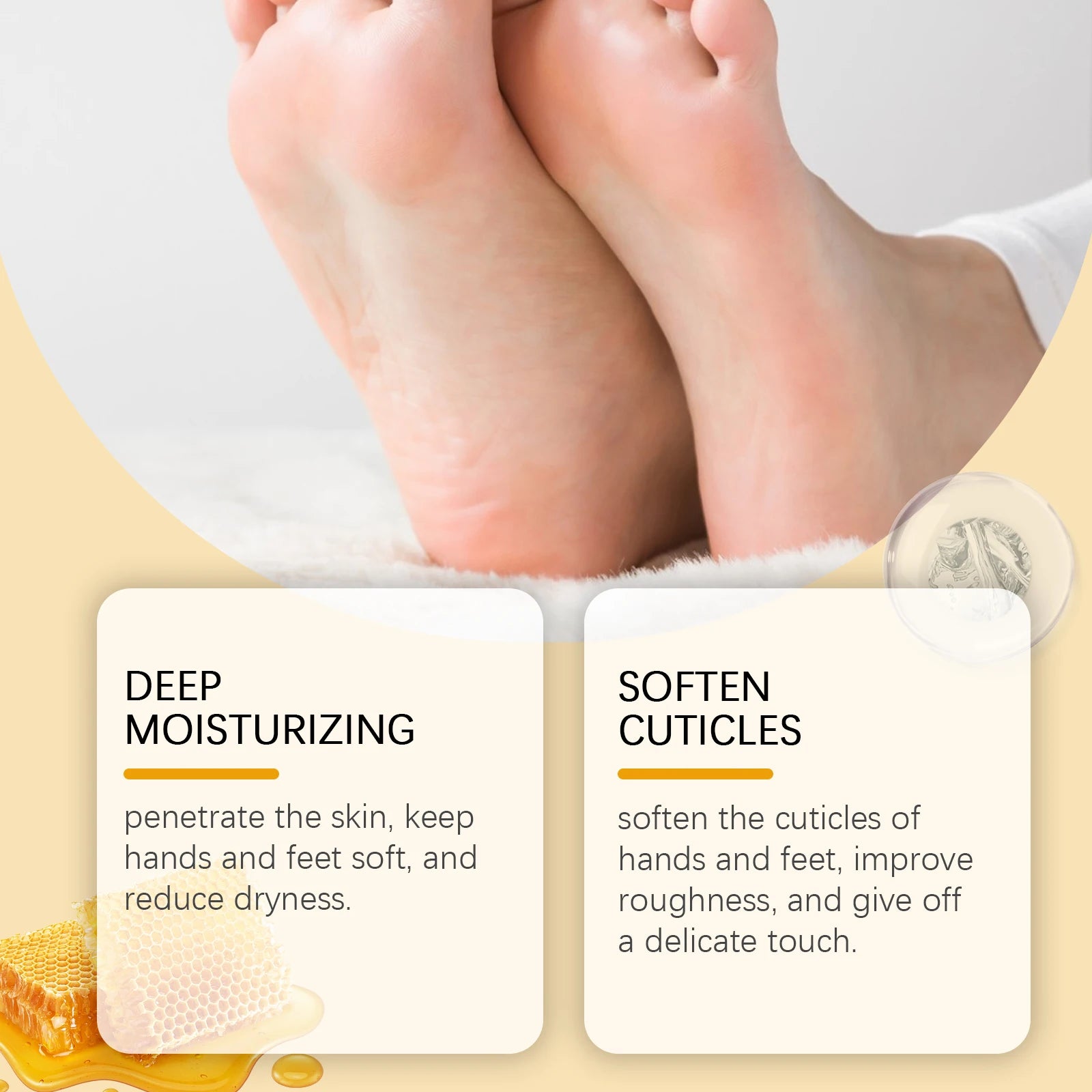 Honey Hand Foot Moisturizing Cream Nourishing Softens Cuticles Anti Dry Cracked Smooth Moisturizing Hand Foot Care Cream Qme