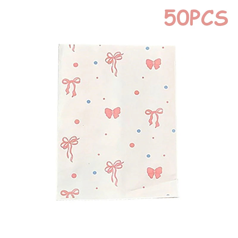 Pink Bowknot Heart Paper Bags Handmade Crafts Wrapping Storage Qme