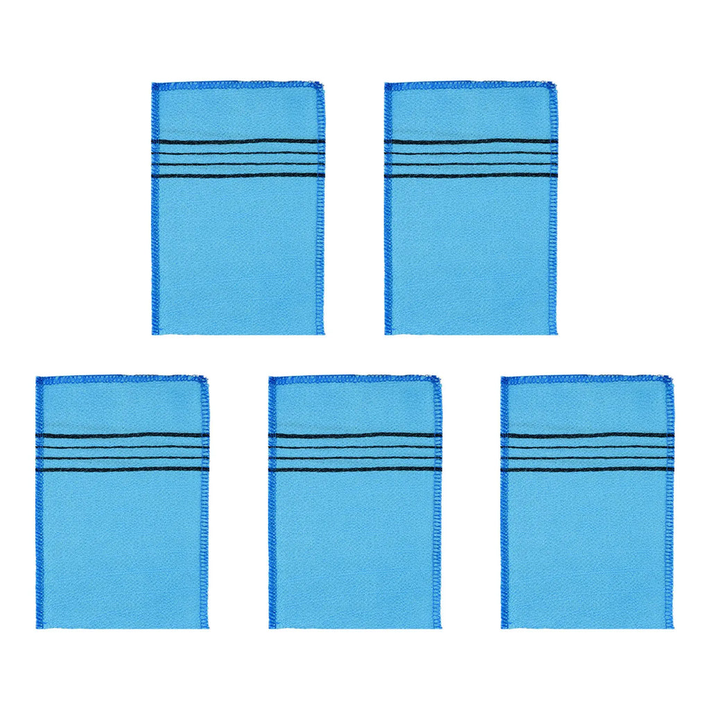5Pcs Exfoliating Body Scrub Towels Glove Korean Italy Asian Exfoliating Bath Massage Clean Washcloth Double-sided Shower-Towels Qme