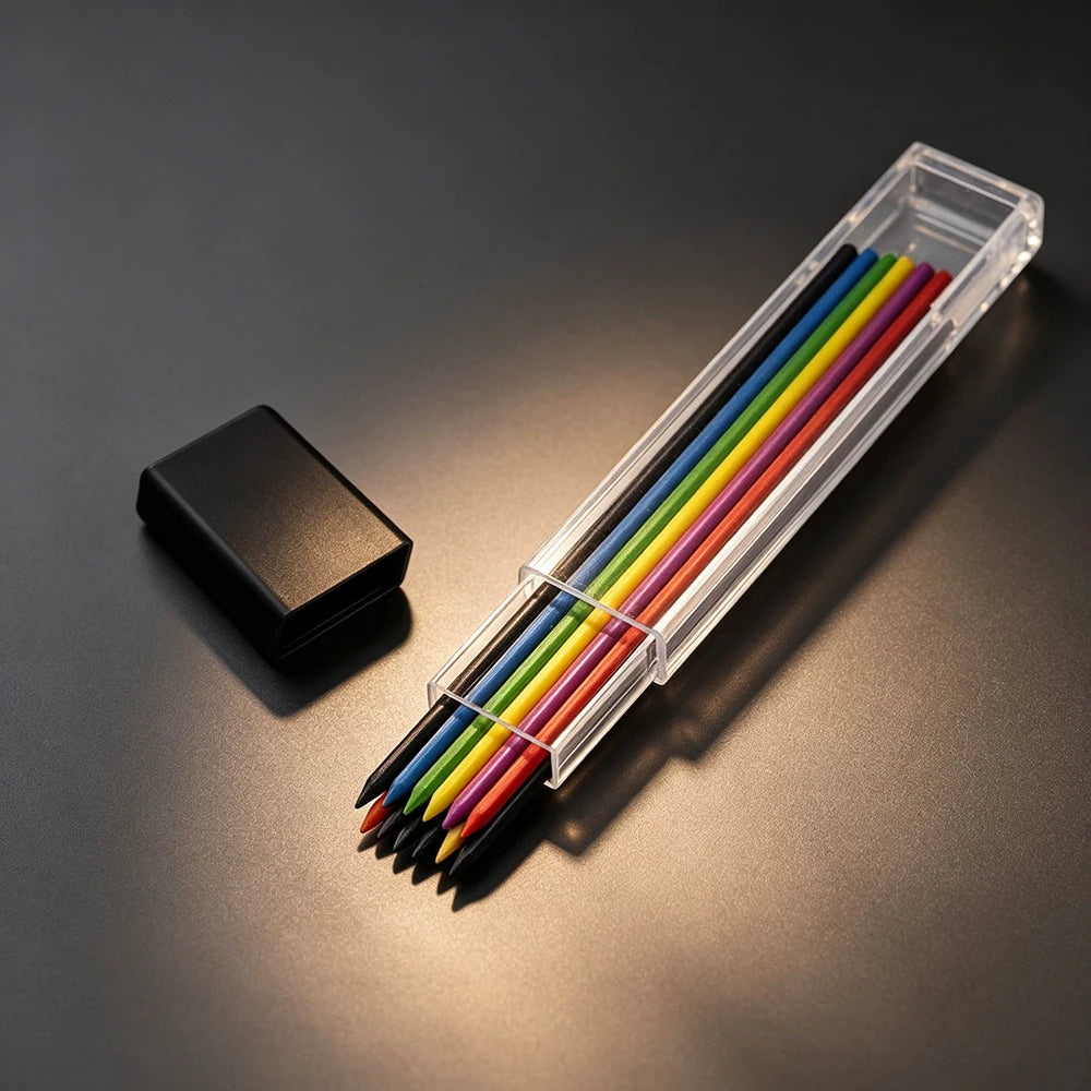 21 Pieces 2.0mm Mechanical Pencil Set, 9 Pcs Pencils 2.0mm Refills (Colored & Black), Suitable for Writing Drafts, Art Sketching Qme