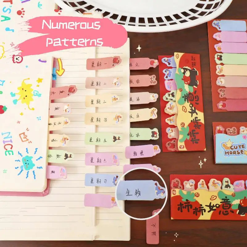 5 10Sets Cute Pony Cartoon Index Sticker Has Stickiness Tearable Qme