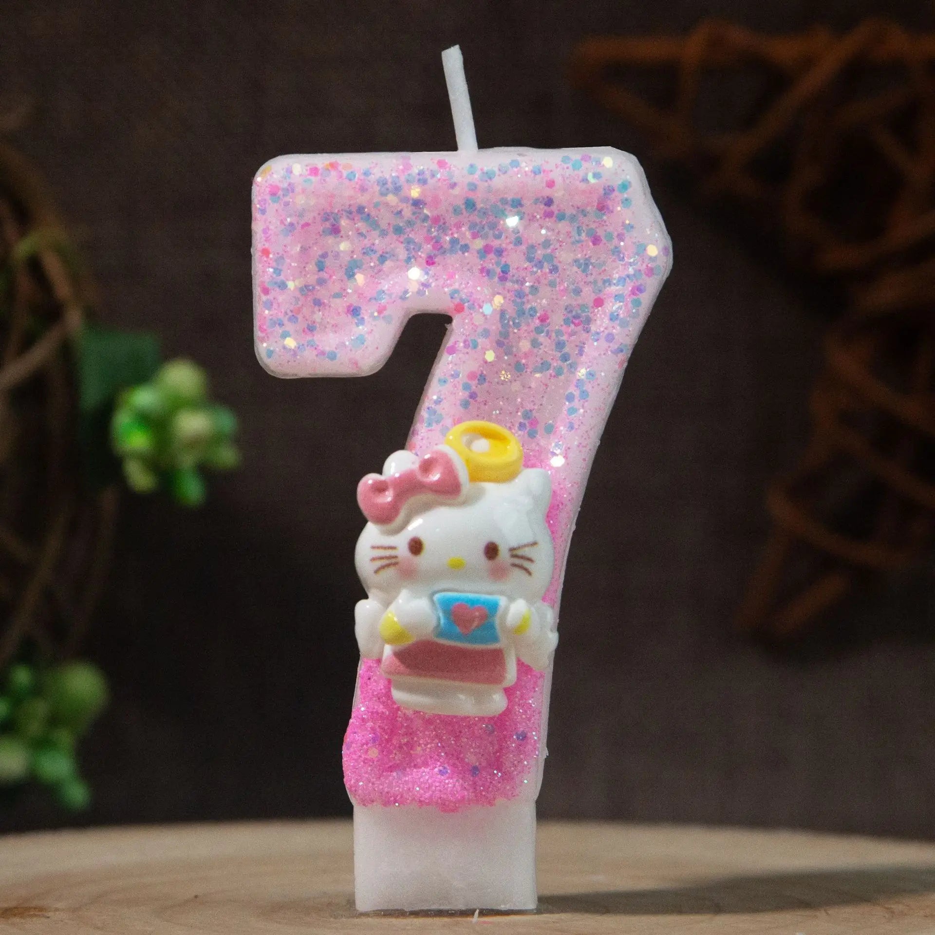 Hello Kitty 0-9 Number Birthday Candles Pink Cartoon Cake Topper Decorations Student Birthday Party Supplies Qme 7