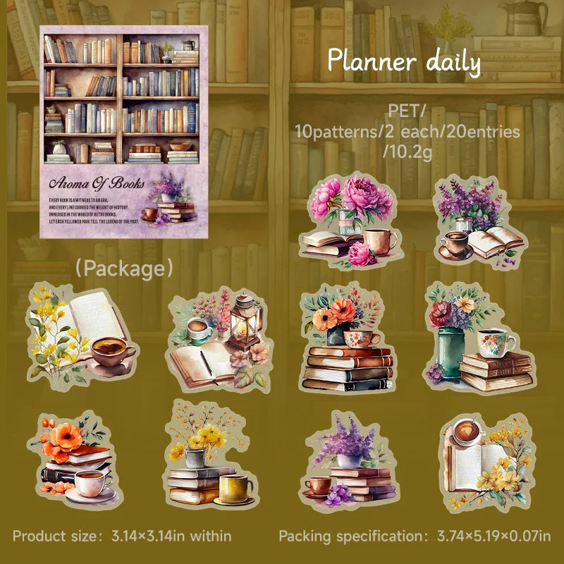 20 pcs/pack Book Frame Label PET Sticker Scrapbooking Collage Materials DIY Decor Junk Journal Aesthetics Stationery Sticker Qme C