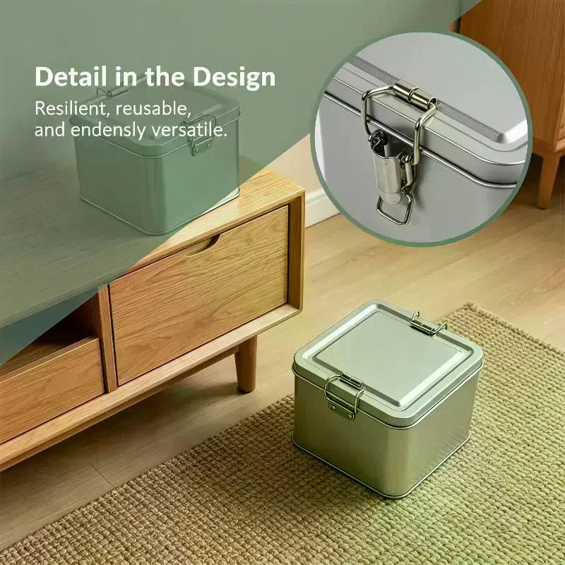 Square Portable Metal Tin Boxes Mini Sealed Storage For Candy Pills Coin Jewelry Home Organizer Qme