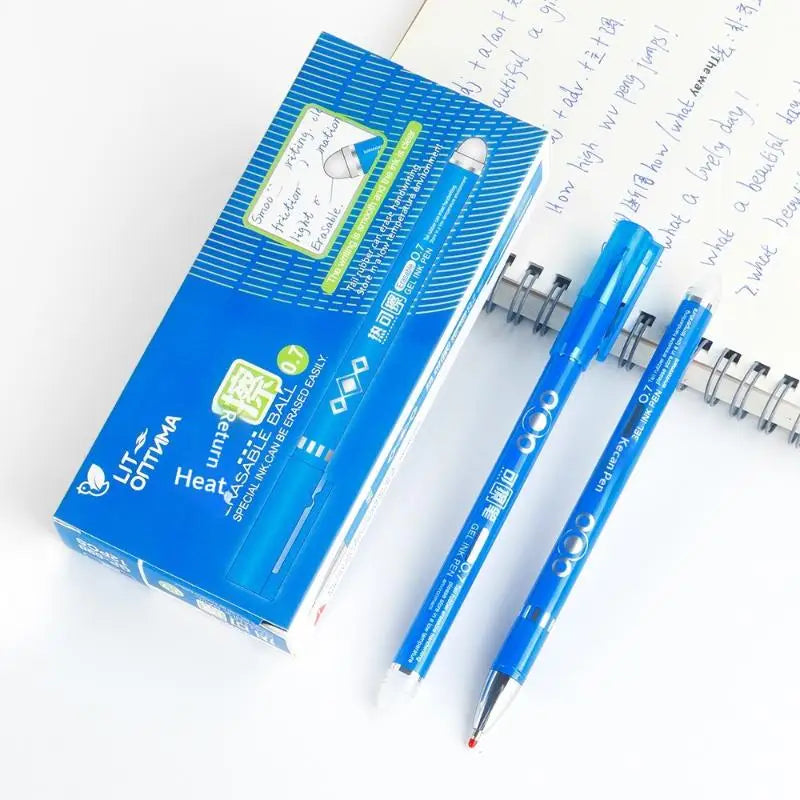 Heat Erasable Pen Gel Pens Nib Colored Smooth Writing School Office Qme Blue