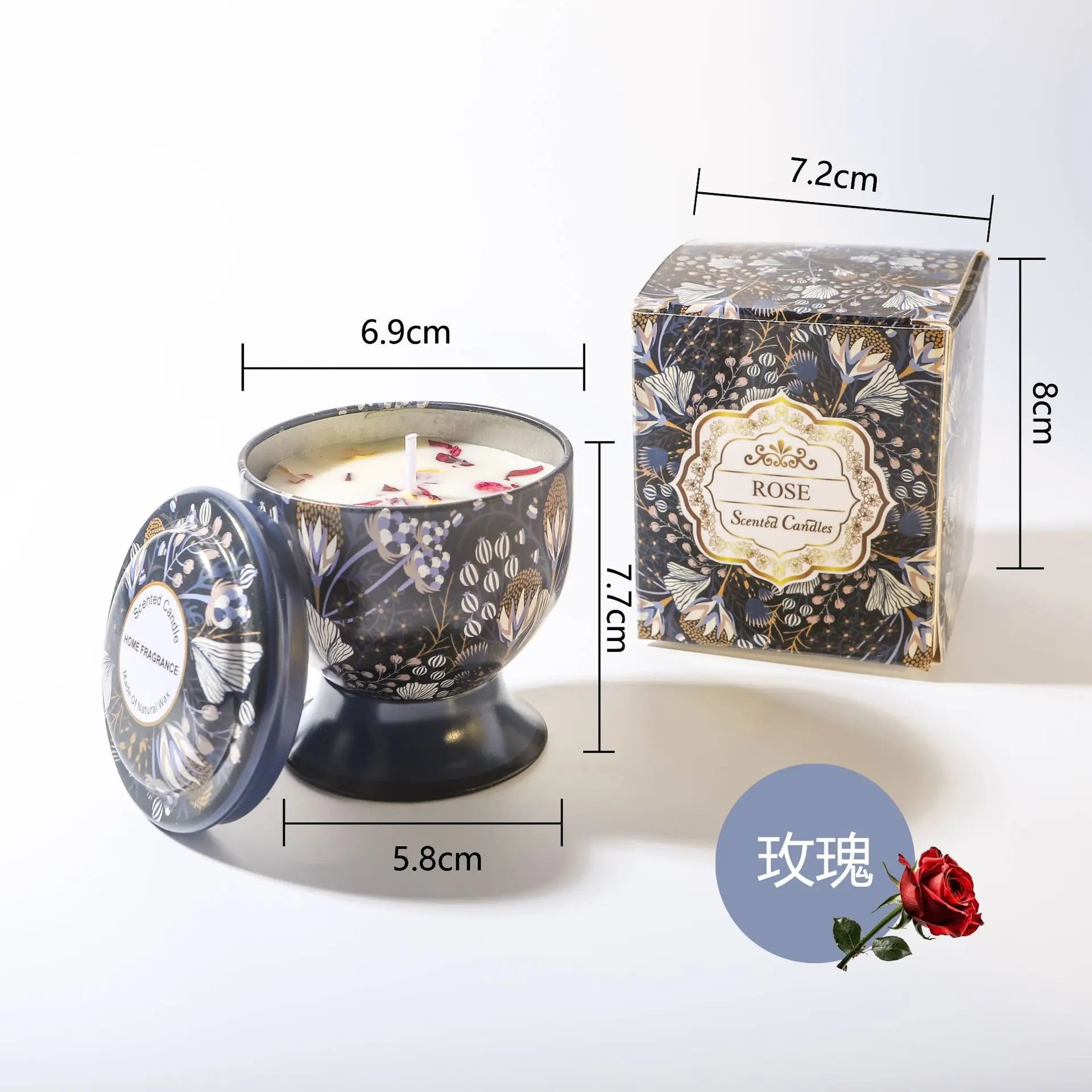 Candle Gift Set Soy Wax Aromatherapy Jar Candles in Tin Can Luxury Wedding Favors Bridesmaid Souvenir for Guests Home Decor Qme Rose Scent