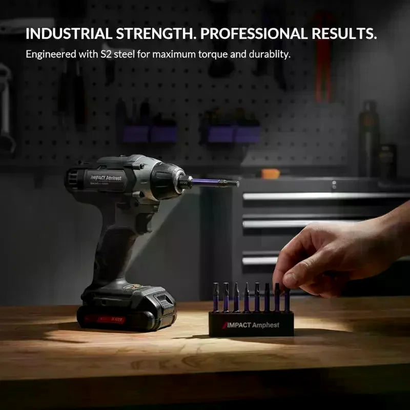 10-Piece Impact S2 Steel Star-shaped Drill Bit Strong Magnetic Qme