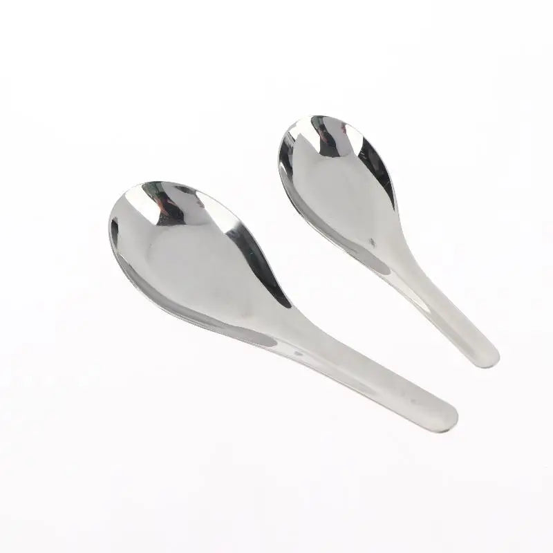 Stainless Steel Flat Bottom Spoons Long Handle Smooth Resistant Qme