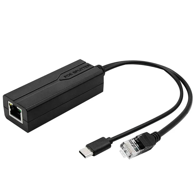 1PCS Gigabit PoE Splitter 48V to 5V2.4A DC/USB Type-C Standard Power Supply Module Qme