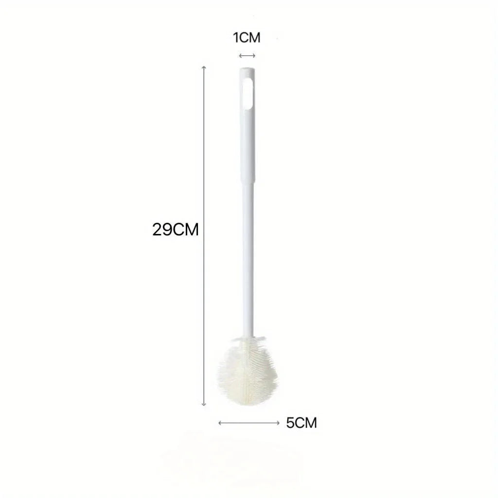 [Silicone Cleaning Brush] Foldable Long Handle Silicone Cleaning Brush - Soft Bristles for Teapots, Wine Glasses & Baby Bottles Qme