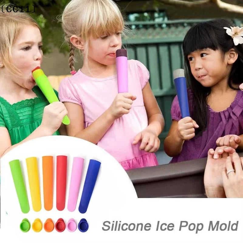 Reusable Silicone Popsicle Molds Lids Tubes Leak-proof Easy One-press Qme
