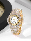 2026 Fashion Versatile Women's Watch Full Diamond Fashion Women's Watch Versatile Casual Women's Quartz Bracelet Watch Qme JS