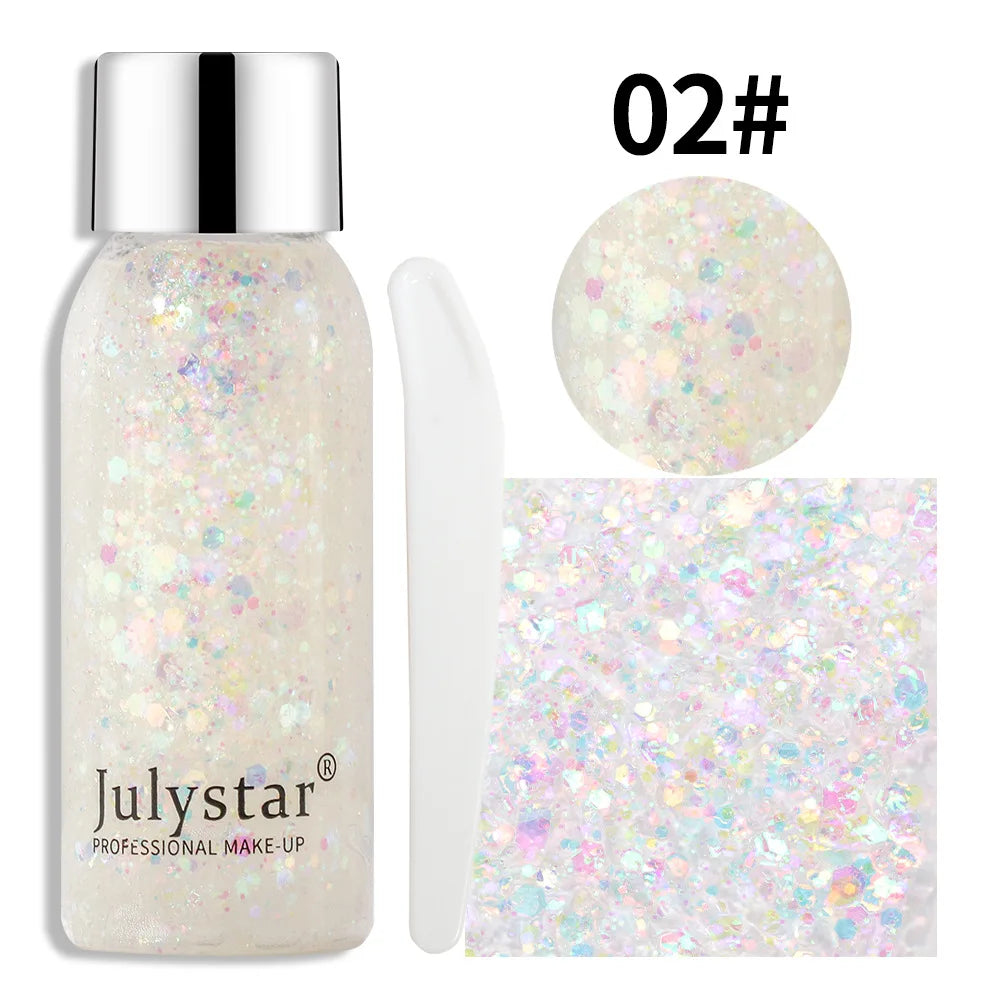 Body Glitter Gel Sequins Long Acting Face Eyes Hair Prom Party Qme July-LP-02