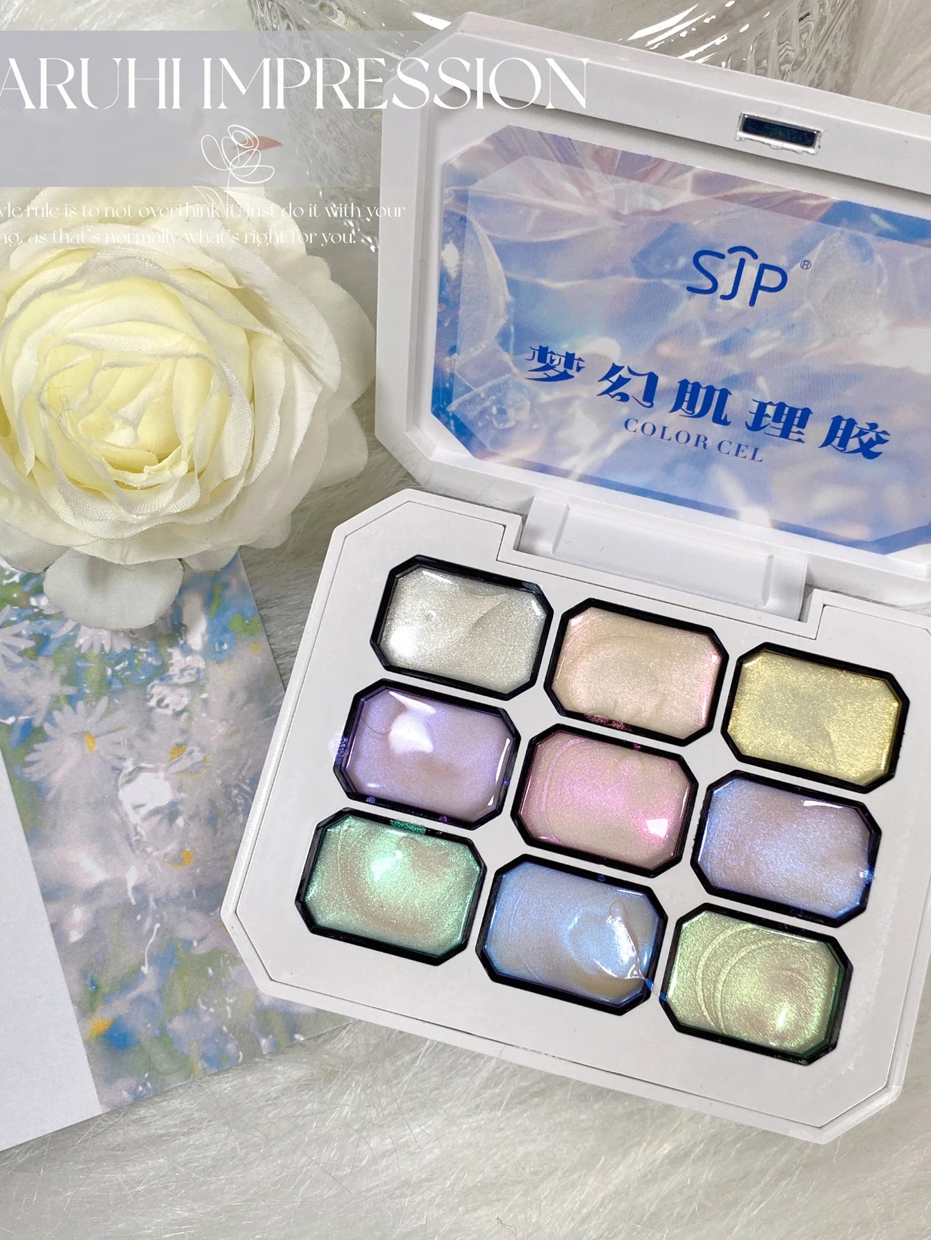 9 Colors Aurora Pearl Effect Solid Adhesive Gel Nail Polish Gradient Qme