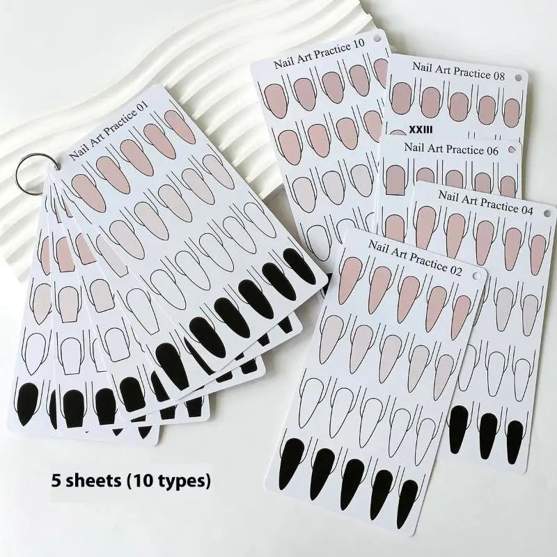 Watercolour Nail Art Practice Trapezoidal Oval Square Shape Qme