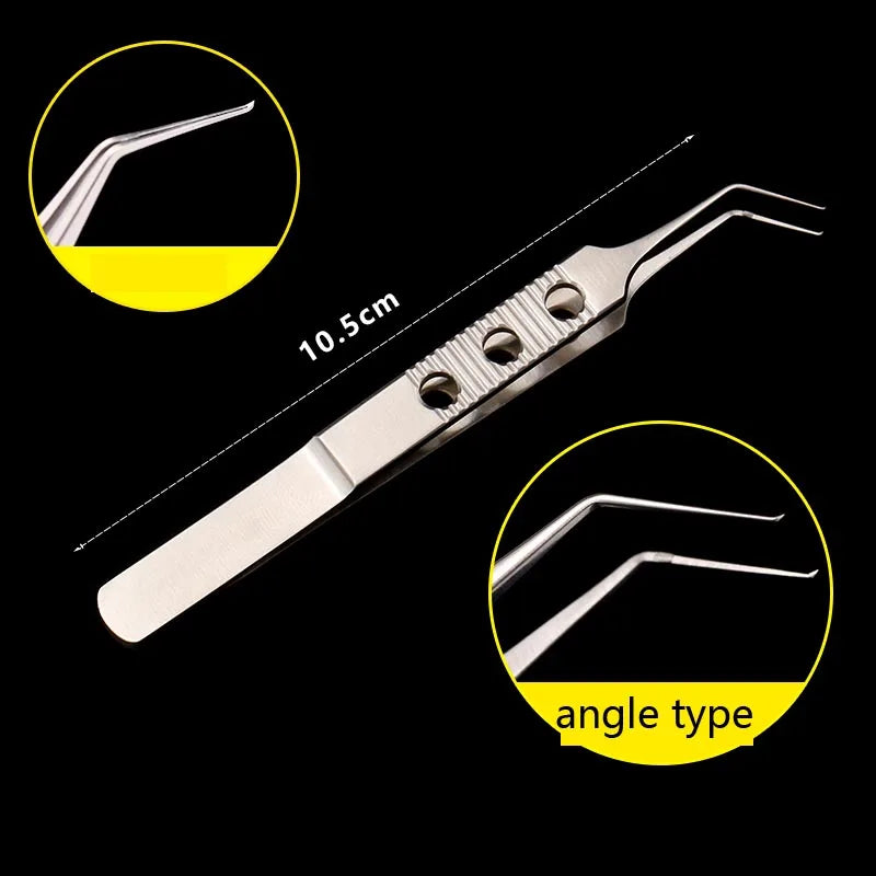 Titanium Utrata Capsulorhexis Forceps Curved Angle Long Ophthalmic Qme