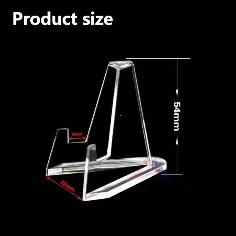 10Pcs Clear Acrylic Coin Display Stand Holders Small Easel Rack Trading Card Holder Support For Kpop Idol Card Organizer. Qme