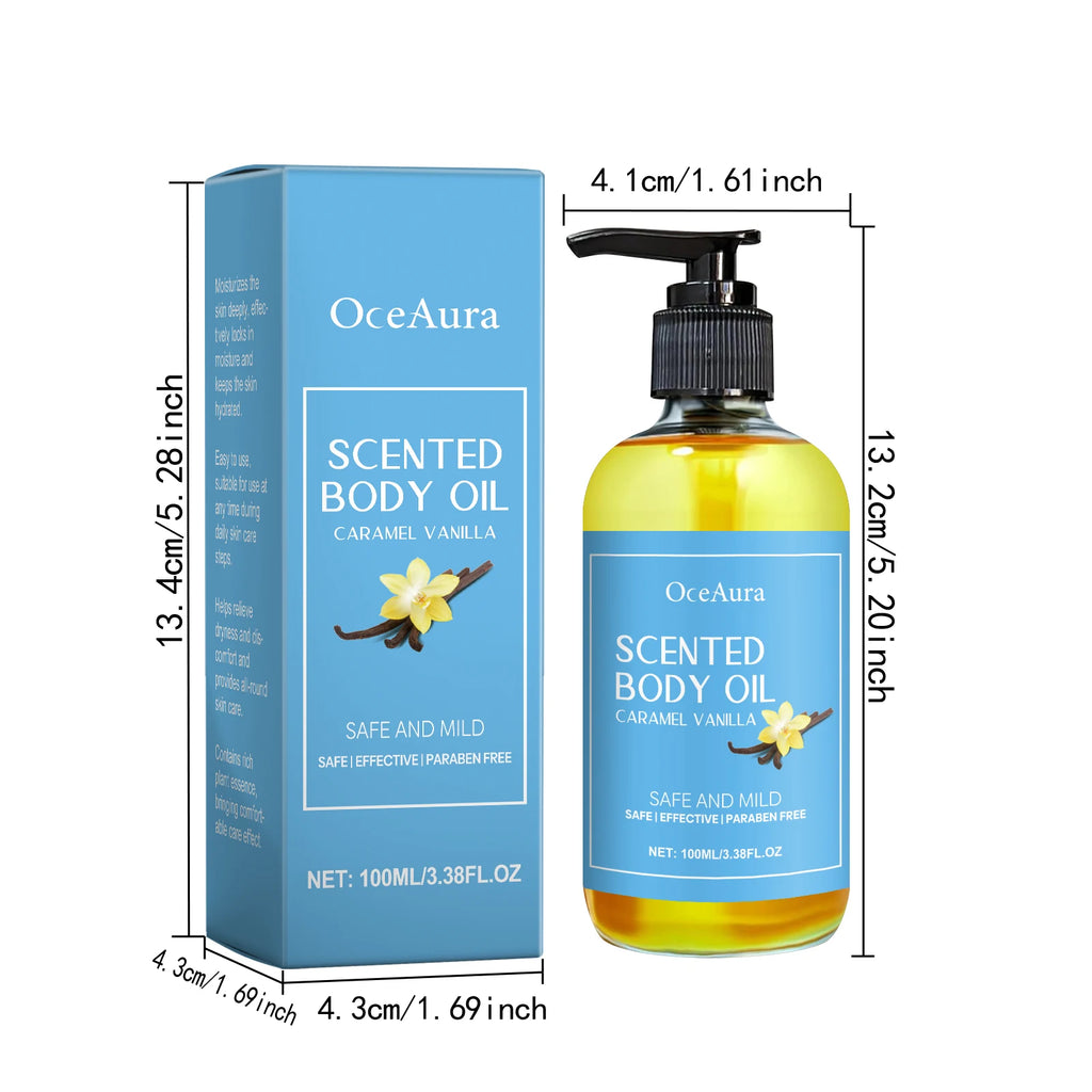 Caramel Vanilla Body Massage Oil Improve Moisturizing Relieve Stress Muscle Relaxing Body SPA Lasting Scent Body Essential Oils Qme