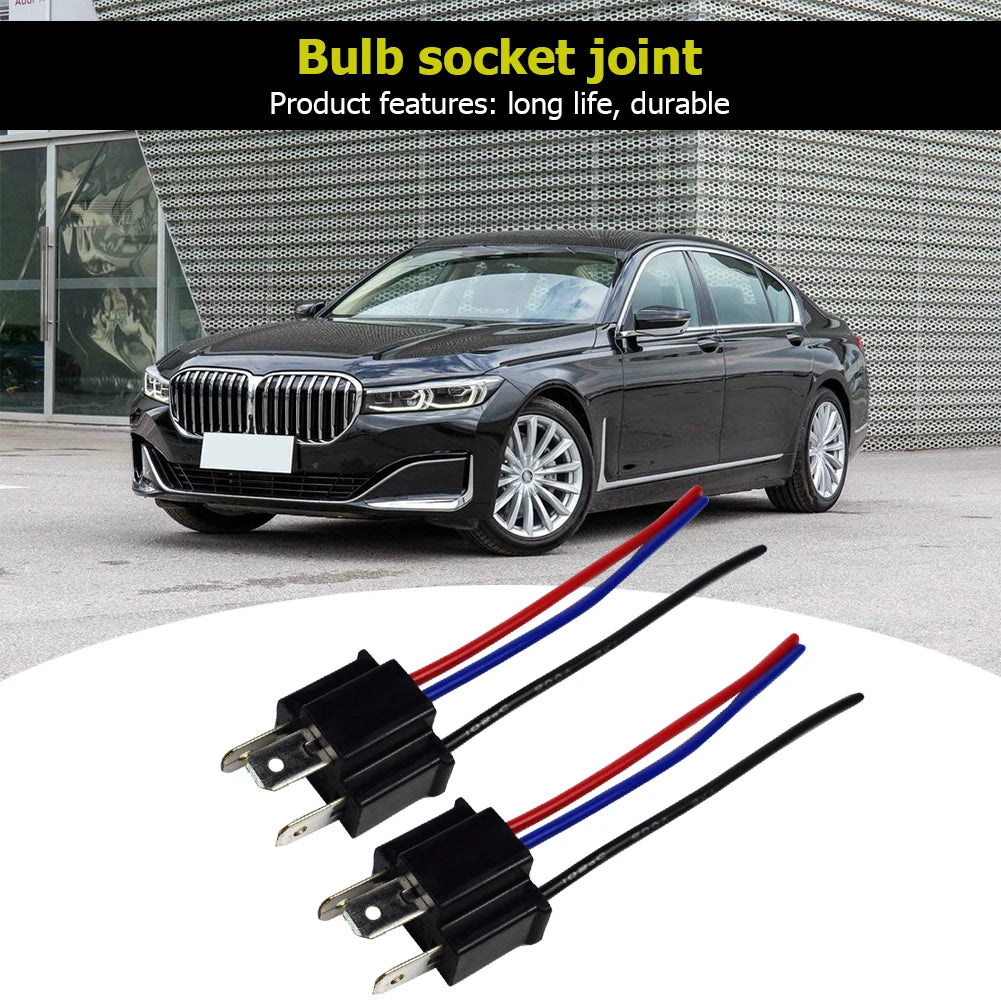 2x 9003 H4 Bulb Socket Male Adapter Connector Pig Tail for Headlight Fog Lamp Qme