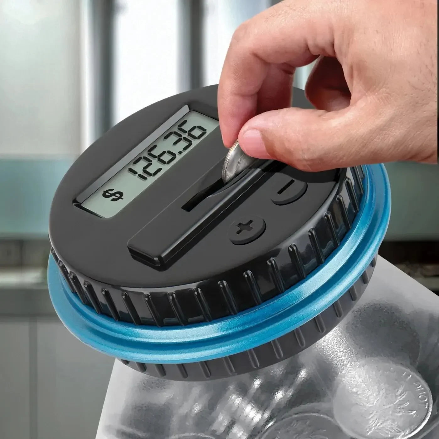 Electronic Piggy Bank Counter Coin Digital LCD Counting Money Saving Qme Pound