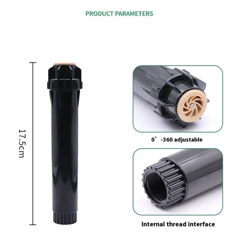 Sprinkler 360 Automatic Lift Scattering Ray Jet Watering Nozzle Lawn Qme