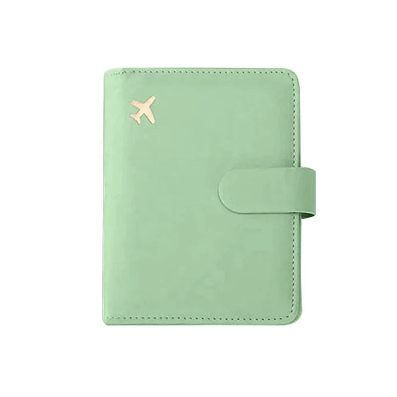 Multifunctional Passport Storage Bag Wallet Multi-layer Card Leather Protective Cover Portable Document Passport Storage Clip Qme Green
