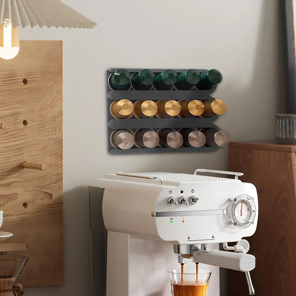 Coffee Pod Storage Wall Mounted Rack Space-saving Silicone Kitchen Qme