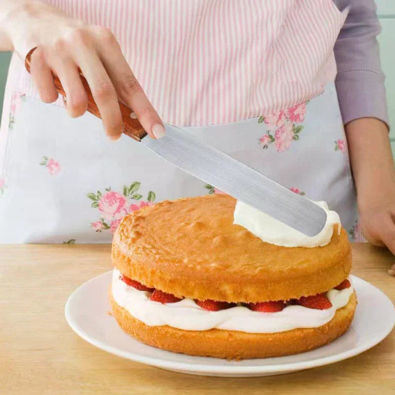 Cake Butter Spatula 6-Inch 8-Inch 10-Inch Wooden Handle Stainless Steel For Smoothing Unmolding And Baking Tools Qme