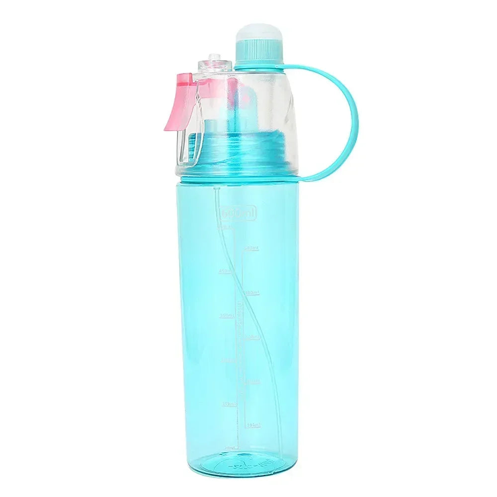 Portable Sports Spray Water Bottle Leakproof Shockproof Drinking Cup Qme Blue