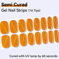 16Tips Red Blue Shine Cat Eyes Semi Cured Gel Nail Stickers Pure Fine Qme NF250062