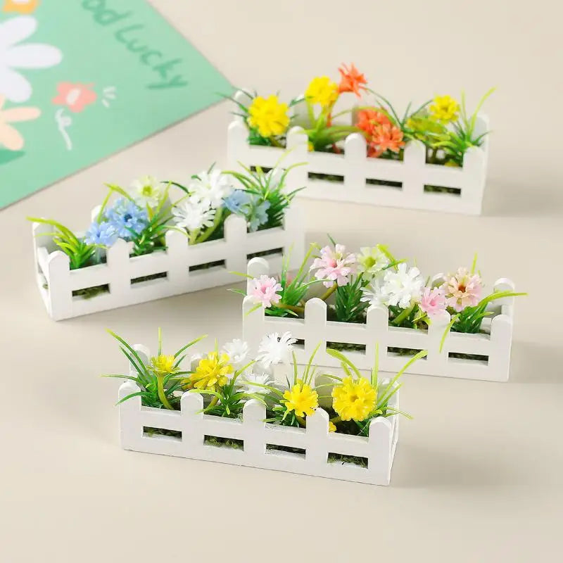 Pretend Play Toy 1 12 Scale Dollhouse Simulated Flower Fence Decor Qme
