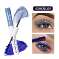 QIBEST Double Ended Diamond Glitter Mascara Lasting Colored Mascara Eyelashes Pink Blue Green Red Voluminous Mascara Rimel Qme 02