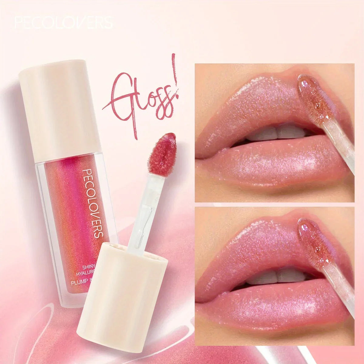 Moisturizing Lip Lacquer Sparkling Gel Gloss Shiny Glittery Glass Qme