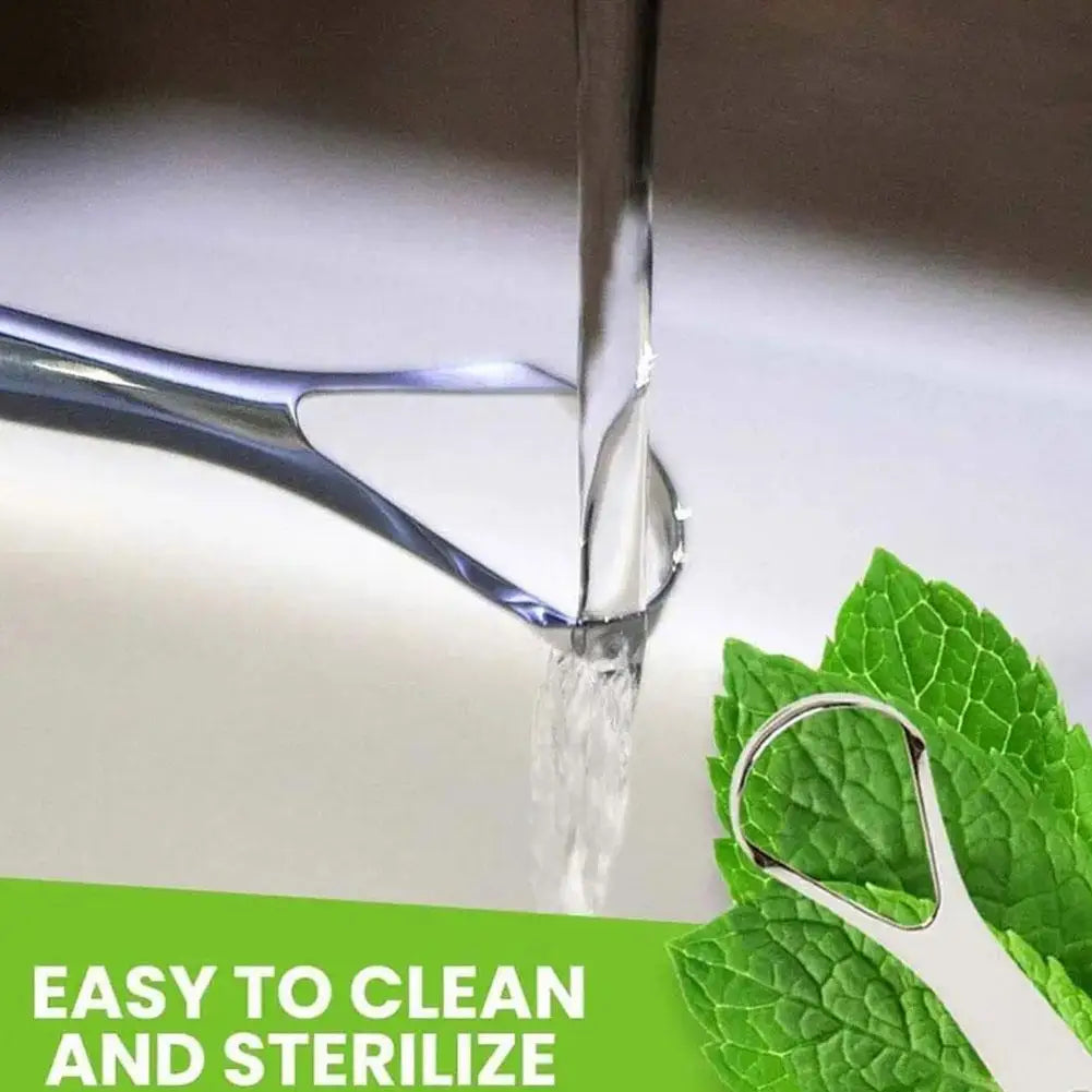 Tongue Scraper Cleaners Adults Reduce Bad Breath Fresh Metal Scrapers Qme